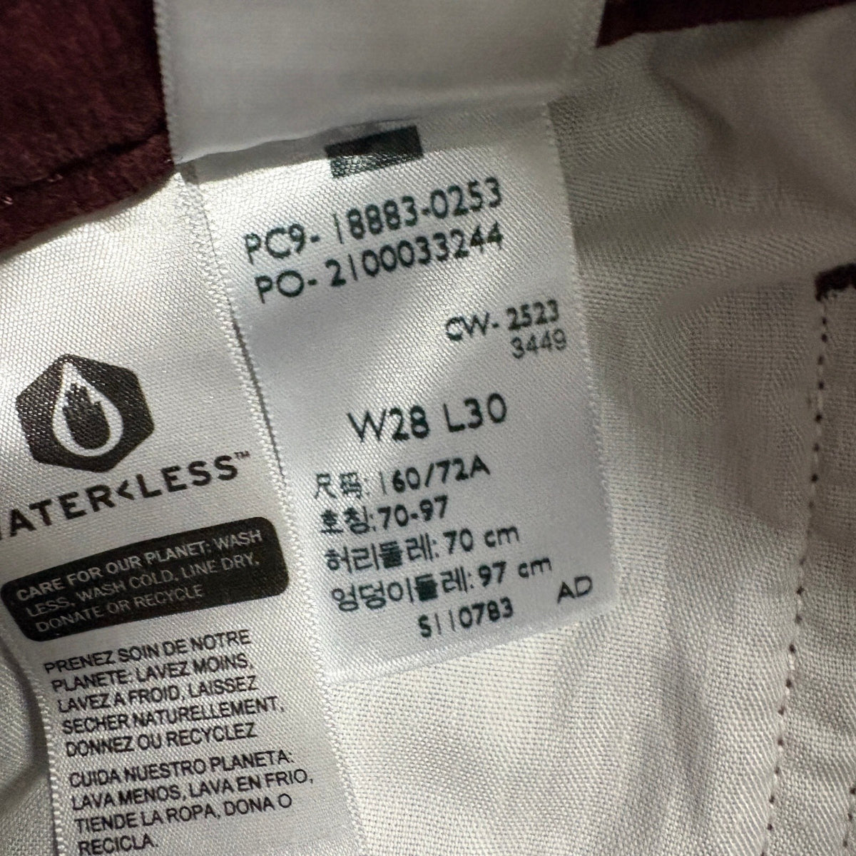 Levi's 724 High Rise Straight Corduroy Pants Womens Size 28 Burgundy Maroon Red