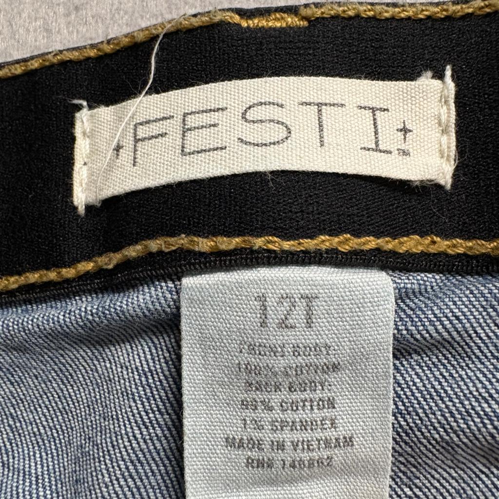 Festive Women's High Rise Extreme Flare Bell Bottom Jeans Blue Size 12T Tall