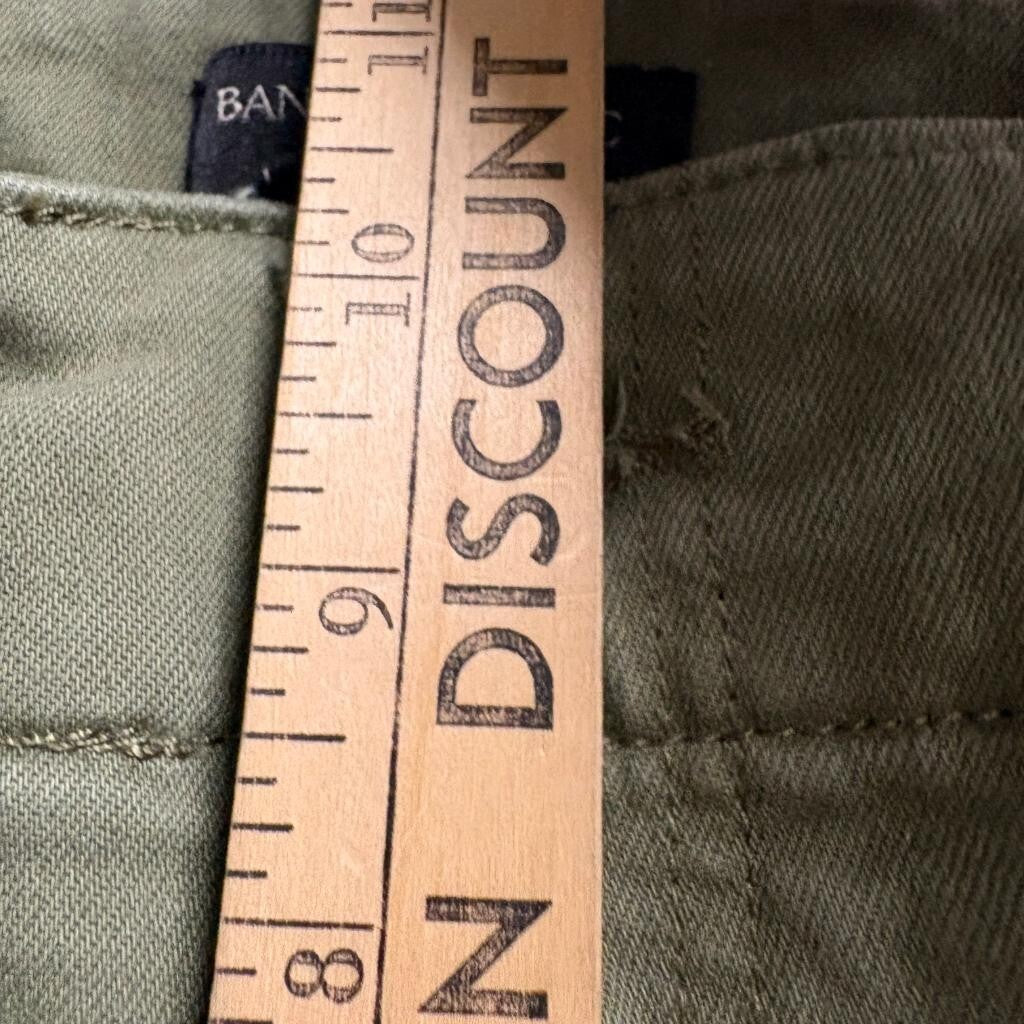 Banana Republic High Rise Straight Fit Pants Womens 27/4 Olive Green Stretch