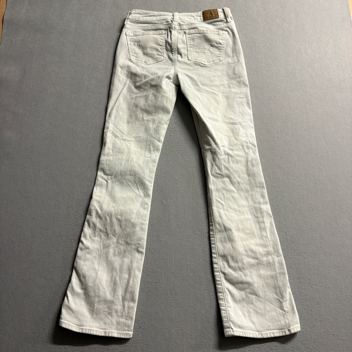 American Eagle Skinny Kick Jeans Womens Size 0 Regular Gray Super Stretch Denim