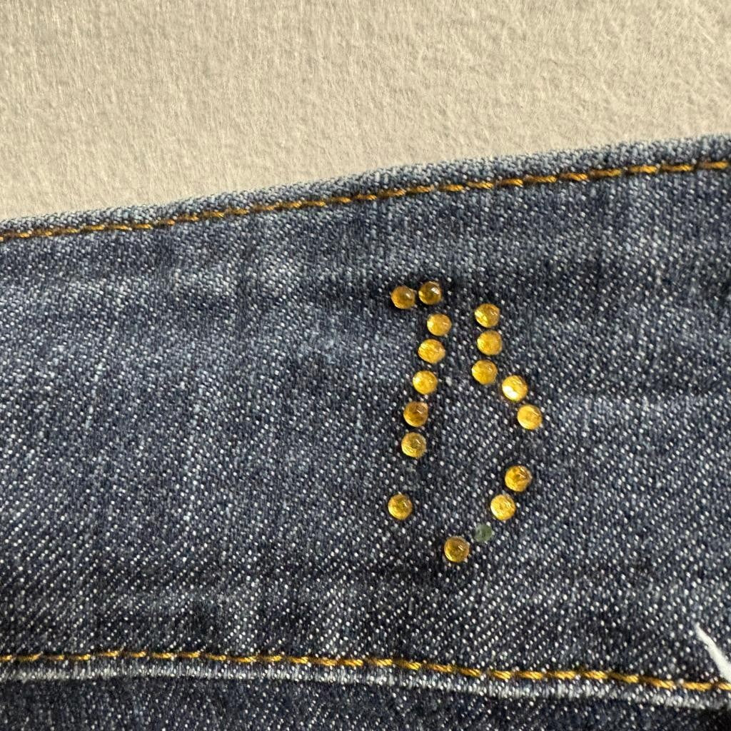 Botin Jeans Company Womens Size 9 Blue Denim Skinny Jeans Sequin Pockets Stretch