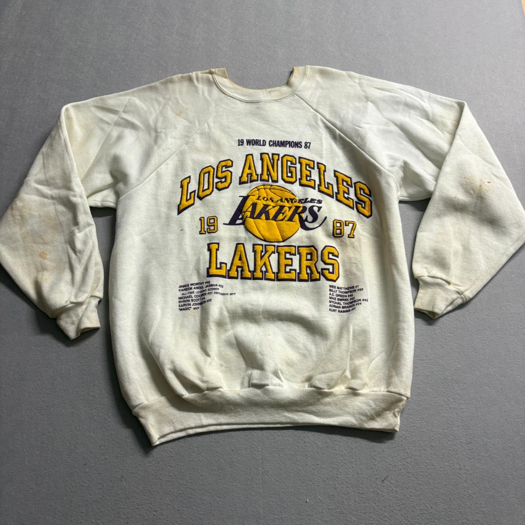 Vintage 1987 Los Angeles Lakers World Champions Sweatshirt Mens XL Hugger USA