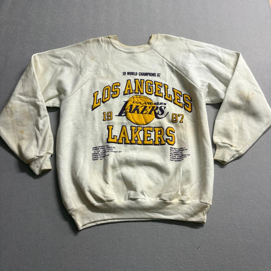 Vintage 1987 Los Angeles Lakers World Champions Sweatshirt Mens XL Hugger USA