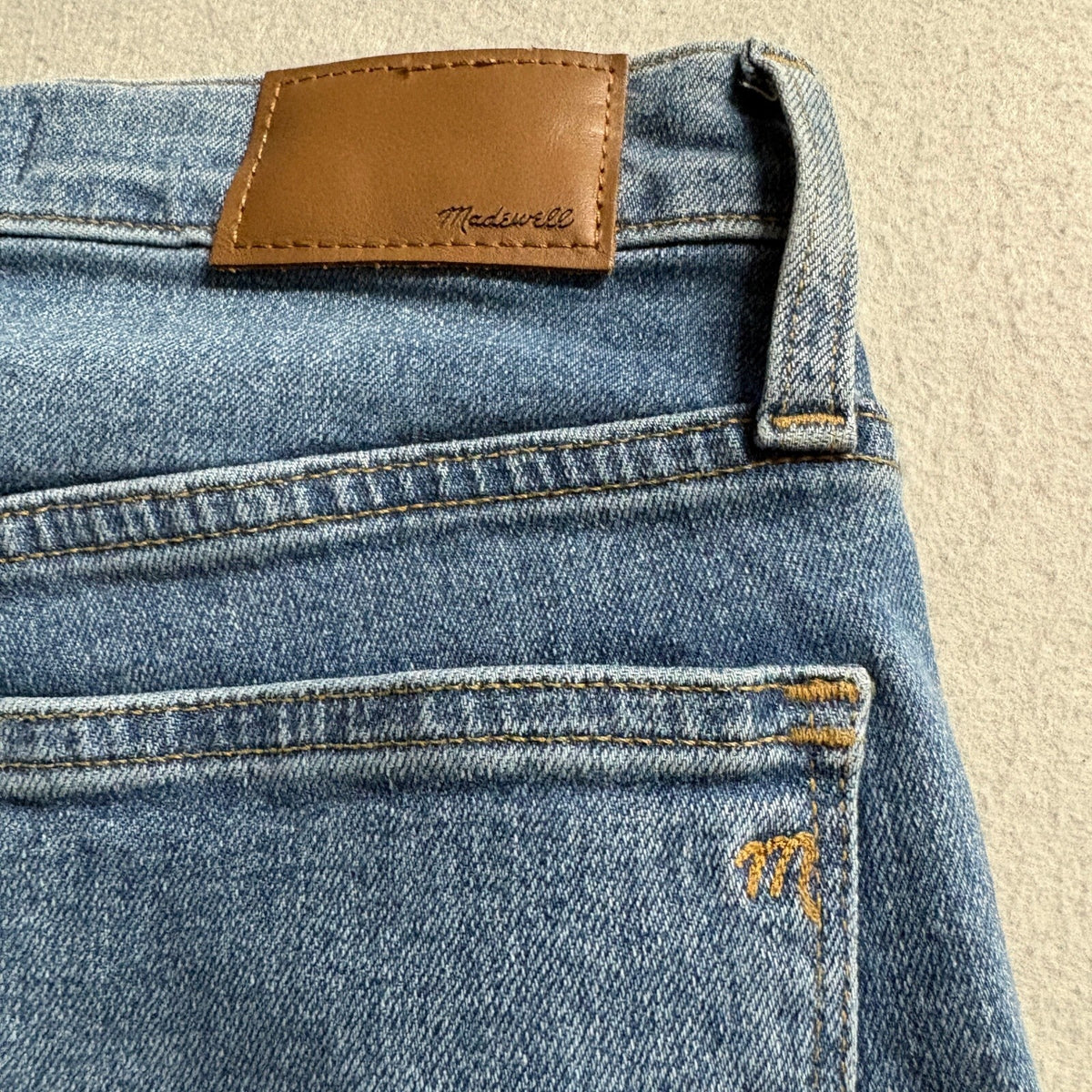 Madewell 10 High Rise Skinny Jeans Womens 25P Blue Denim Button Fly Raw Hem