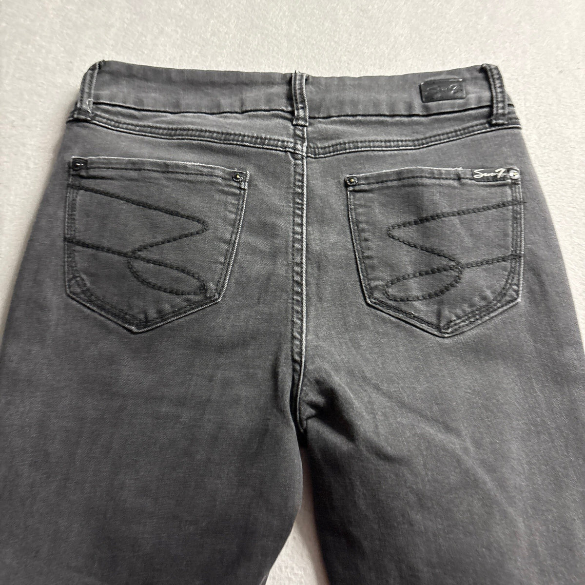 Seven7 Distressed Skinny Jeans Womens Size 6 Gray Ripped Knee Denim