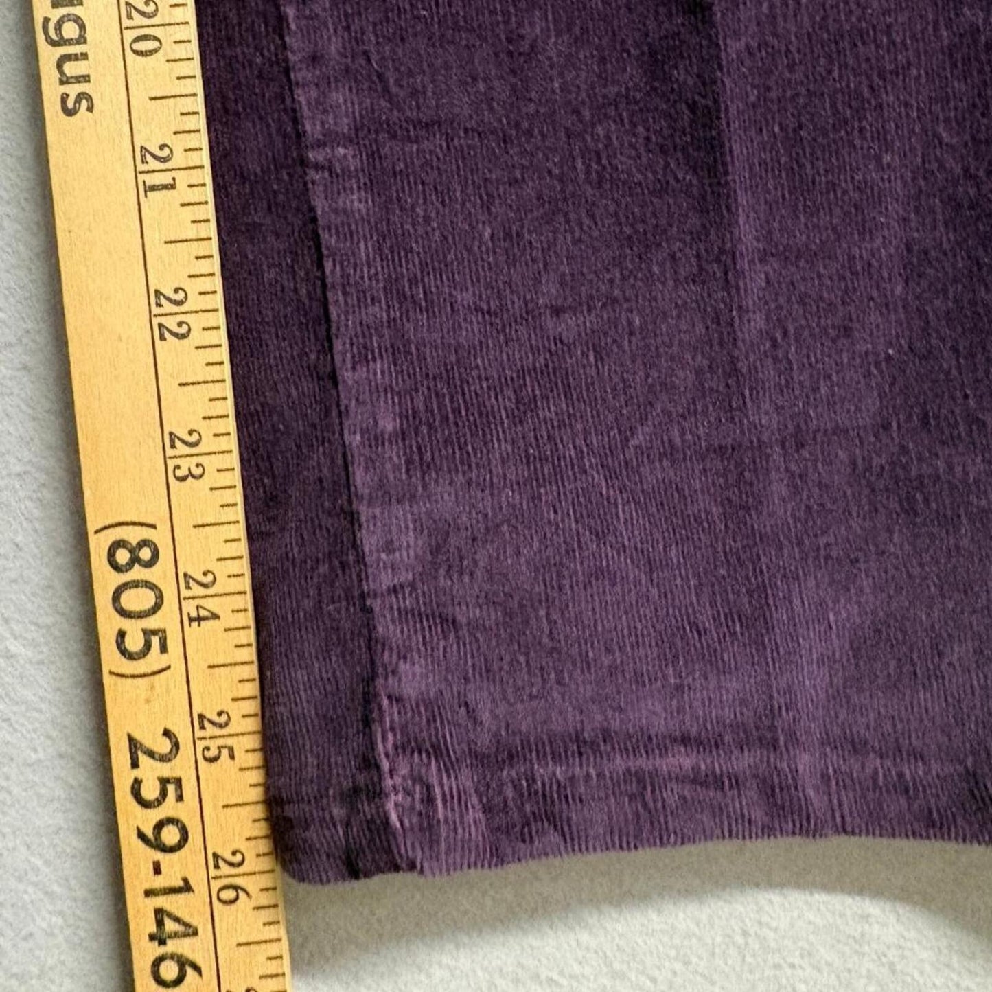 Gloria Vanderbilt Corduroy Pants Womens 12 Short Purple Stretch Straight Leg