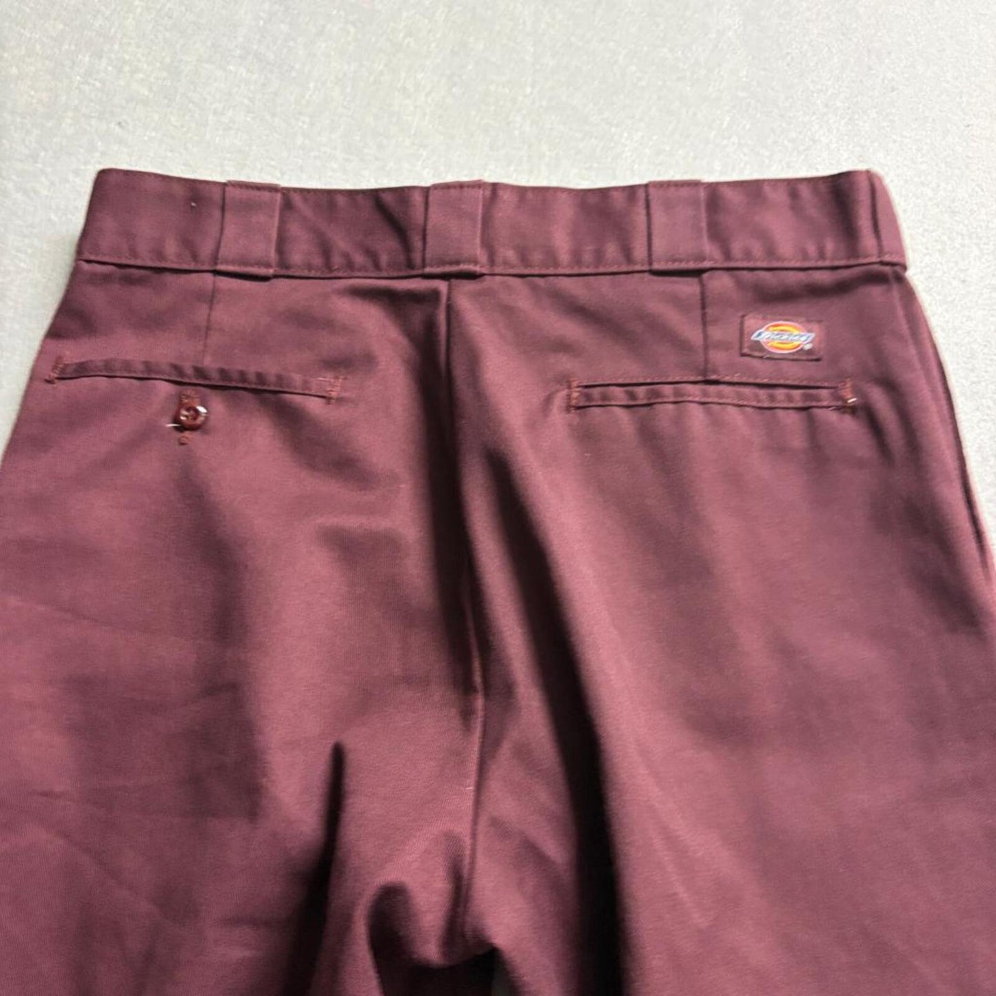 Dickies 874 Original Fit Work Pants Mens 34x32 Maroon Burgundy Twill Chino 33x30