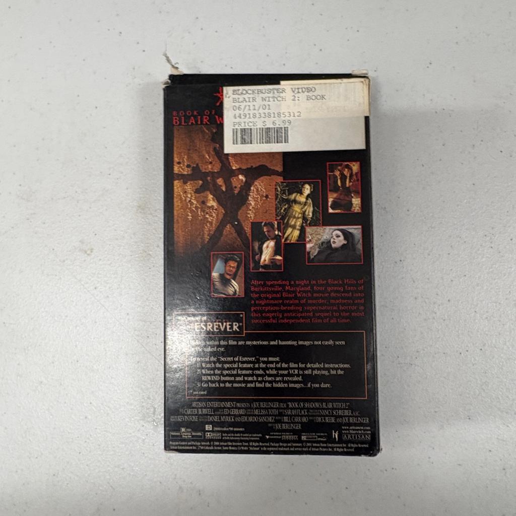 Book of Shadows Blair Witch 2 VHS 2000 Horror Movie Artisan Entertainment
