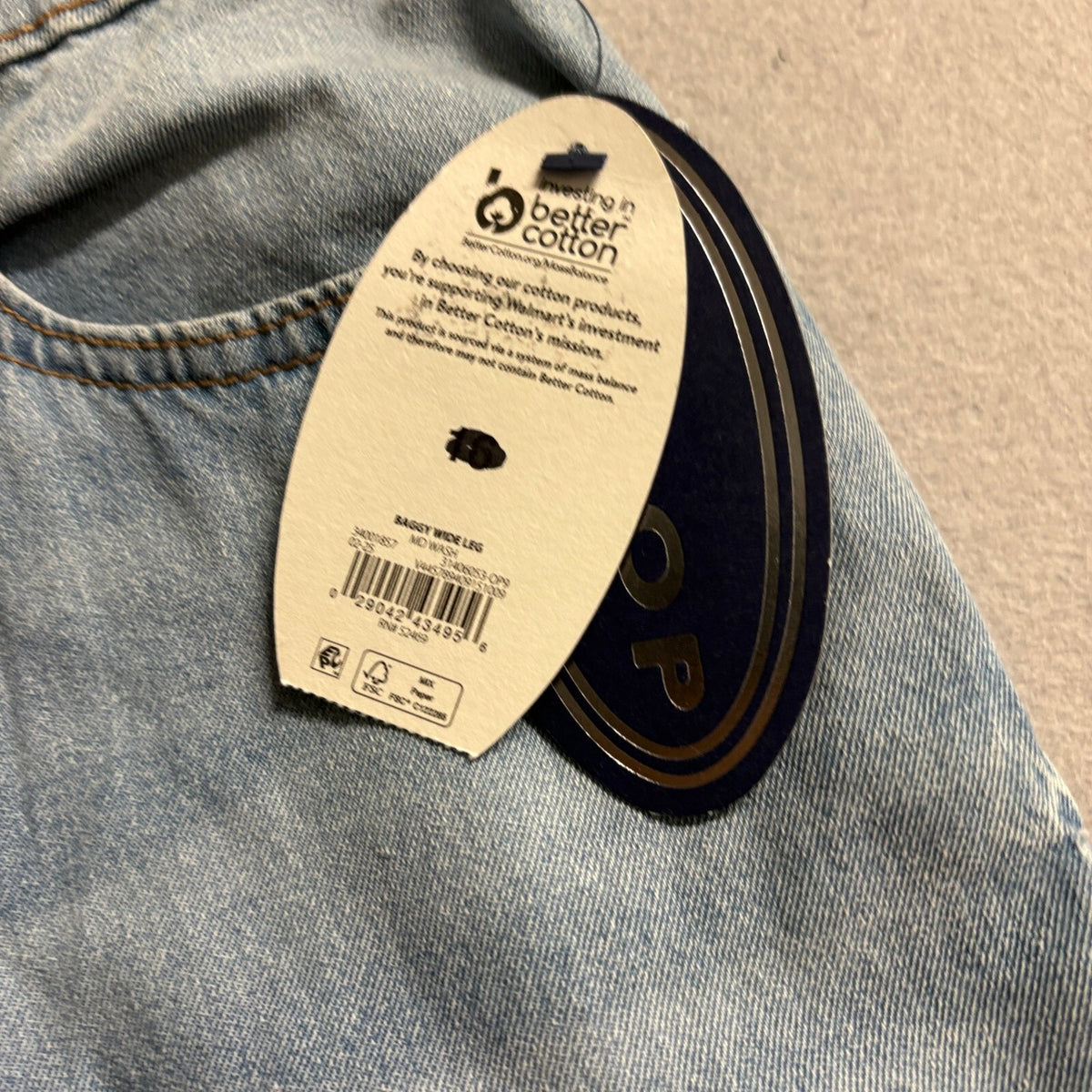 Scoop Womens Baggy Wide Leg Jeans Size 16 Vintage Drape Denim Light Wash New