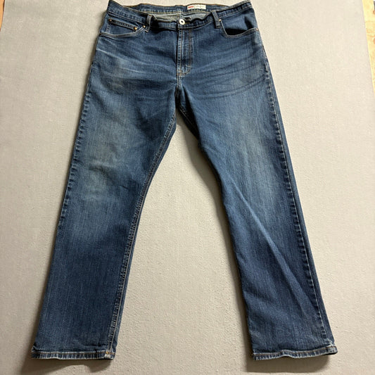Wrangler Premium Quality Mens Straight Fit Blue Denim Jeans 38 x 30 Stretch
