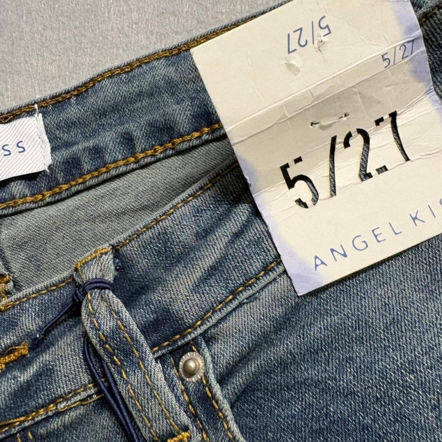 Angel Kiss Flare Jeans Womens Size 5/27 Blue Denim Stretch Bootcut NWT