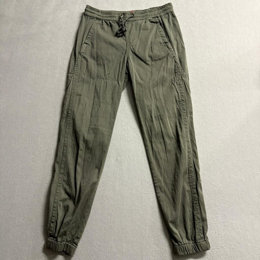 Unionbay Jogger Pants Womens Medium Green Cotton Blend Elastic Waist Drawstring