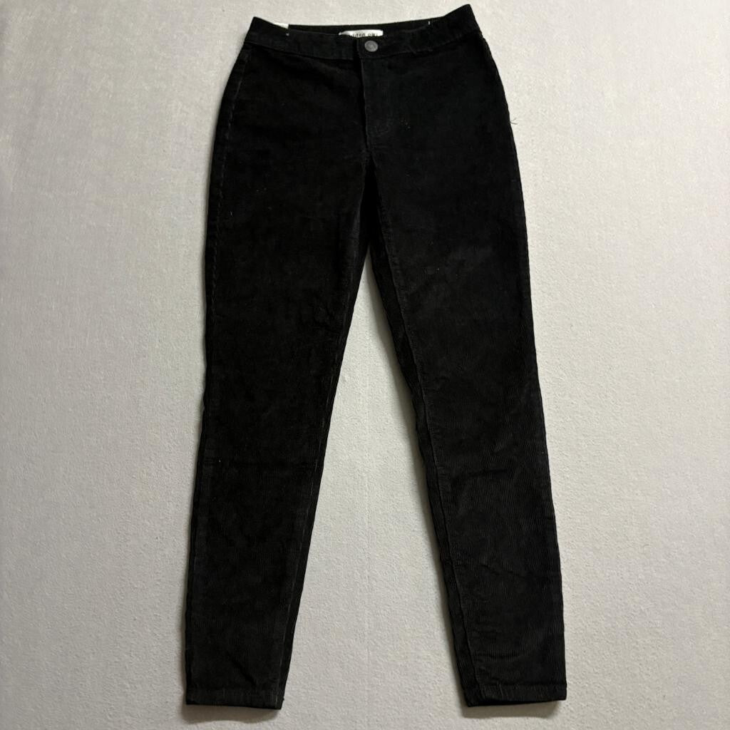 Madden Girl Corduroy Pants Womens 1 Black Stretch Skinny High Rise 26 Inseam