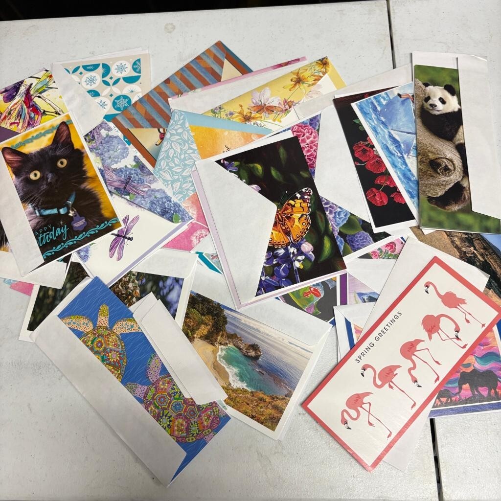 Assorted Greeting Cards Lot with Envelopes Animals Nature Birthday Spring