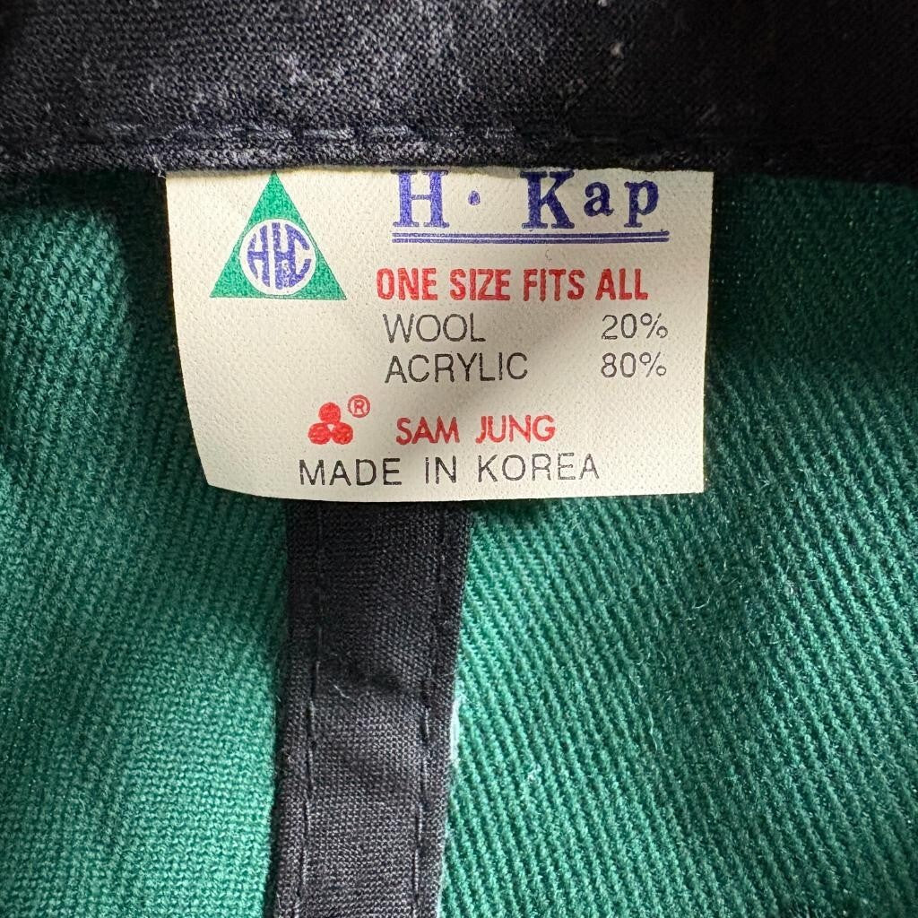 Vintage Nike Swoosh Snapback Hat Mens Green Wool Blend H-Kap Made in Korea Cap