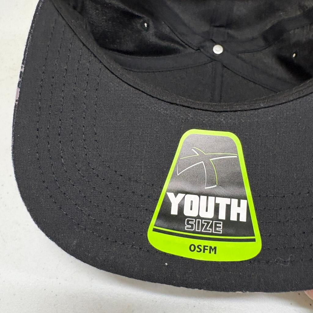 Super Mario Nintendo Snapback Hat Youth OSFM Black Flat Brim Cap 2023