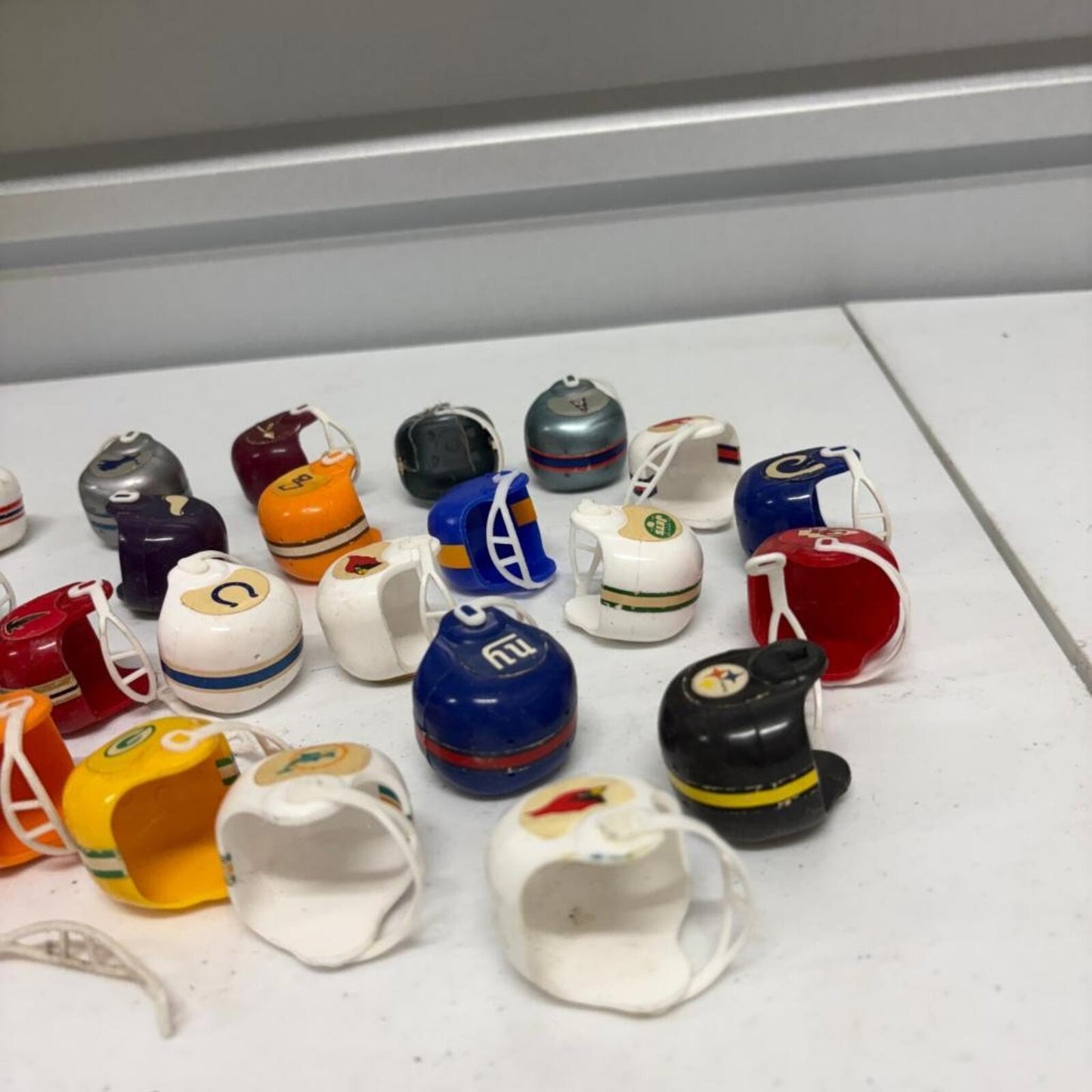 Vintage NFL Gumball Machine Pocket Helmets Lot of 24 Retro Mini Football Toys
