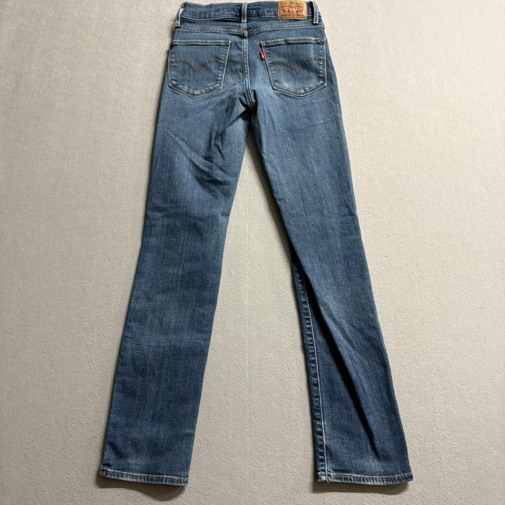 Levi's 724 High Rise Straight Jeans Womens Size 24x30 Medium Wash Blue Denim