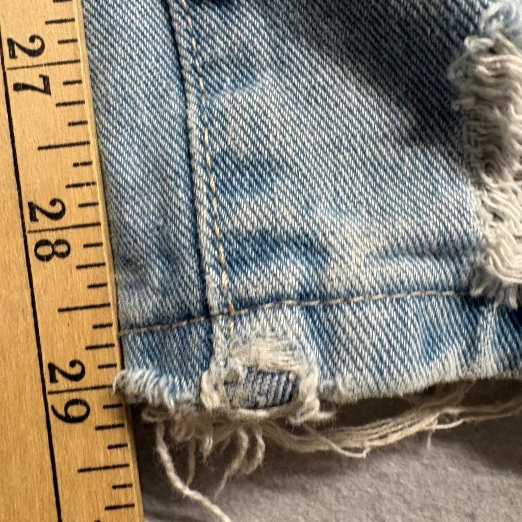 Shein Butterfly Distressed Jeans Womens Large Blue Denim Wide Leg High Rise Y2K