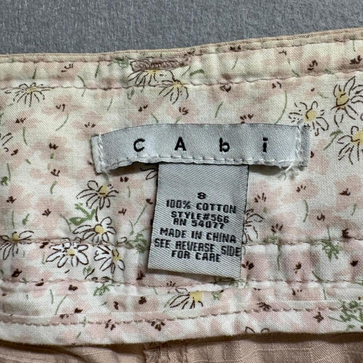 Cabi Womens Cargo Capri Pants Size 8 Tan Beige Cotton Ripstop Drawstring Hem