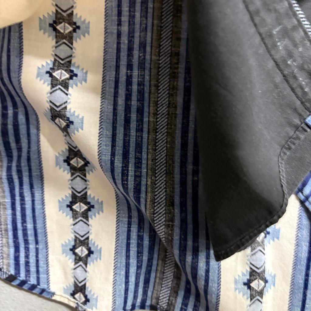 Panhandle Slim Western Shirt Mens Large Colorblock Southwestern Aztec Blue
