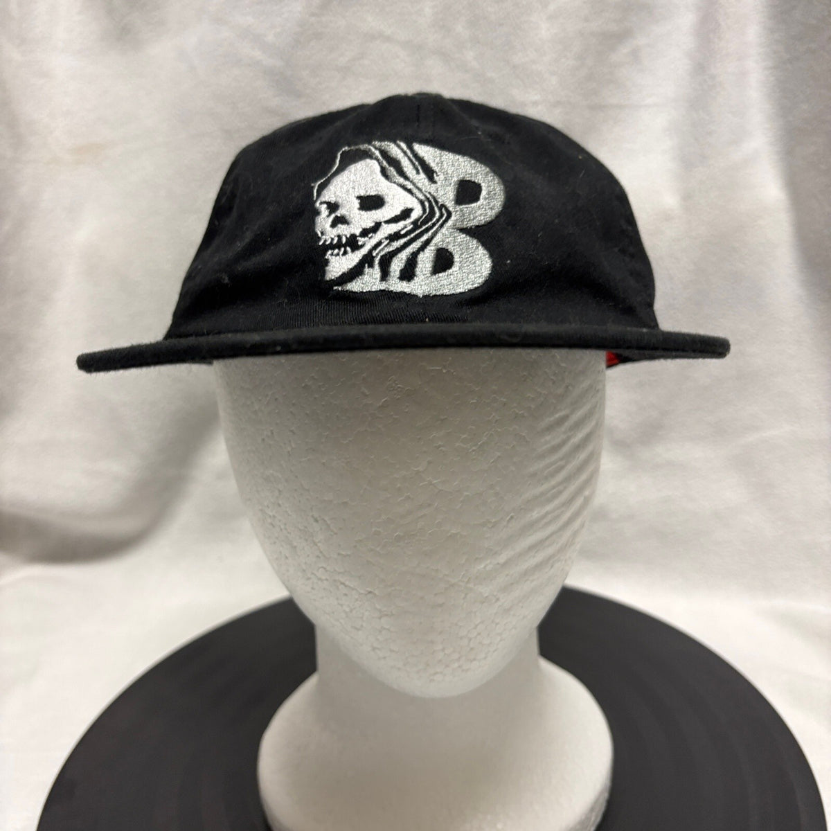 Baker Skateboards Grim Reaper B Logo Snapback Hat Mens One Size Black Cotton