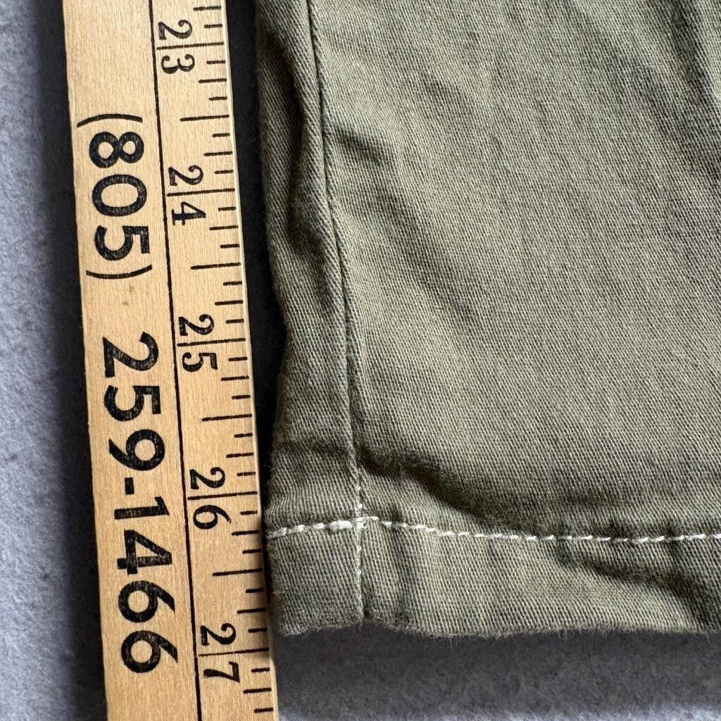 Almost Famous Cargo Pants Womens Large Green Cotton Blend Elastic Waist Utility