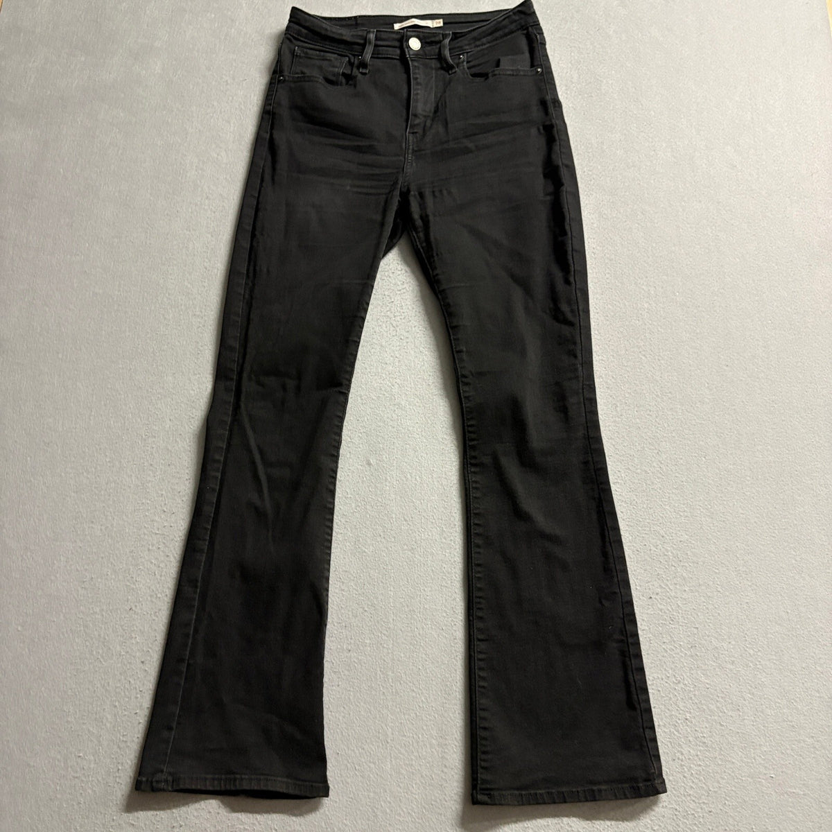 Levis 725 High Rise Bootcut Jeans Womens 28x30 Black Denim Stretch Pants