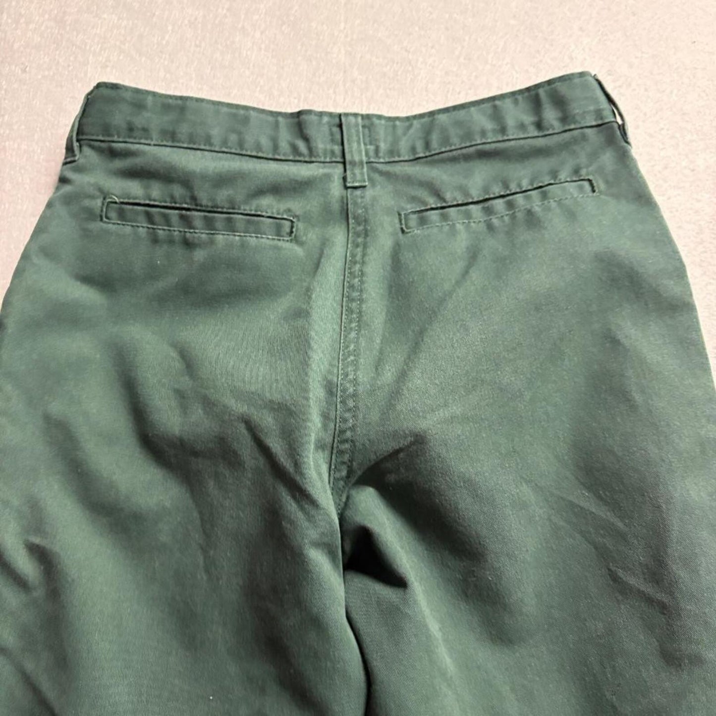 Dickies Boys Chino Pants Size 14 Green Flat Front School Uniform Workwear