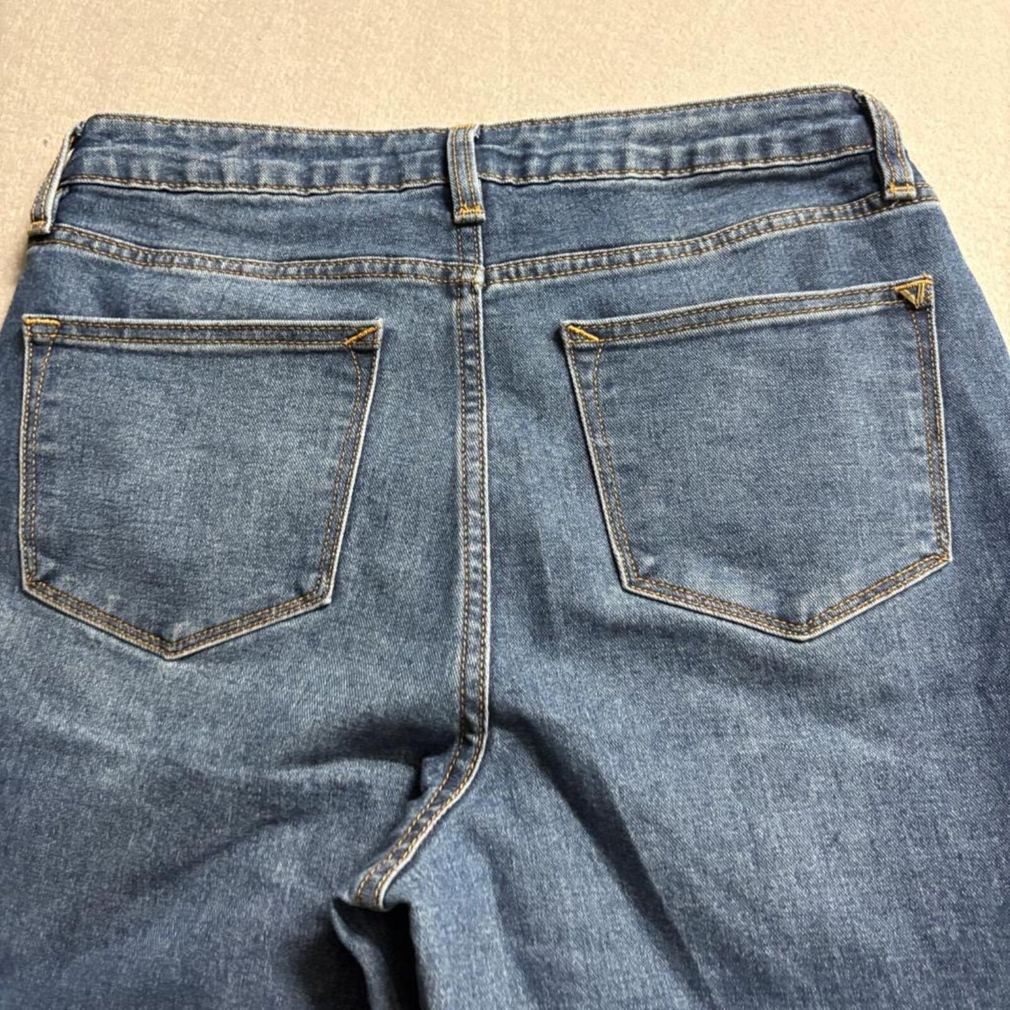 Vigoss High Rise Flare Jeans Womens Size 30 Blue Denim Stretch Wide Leg