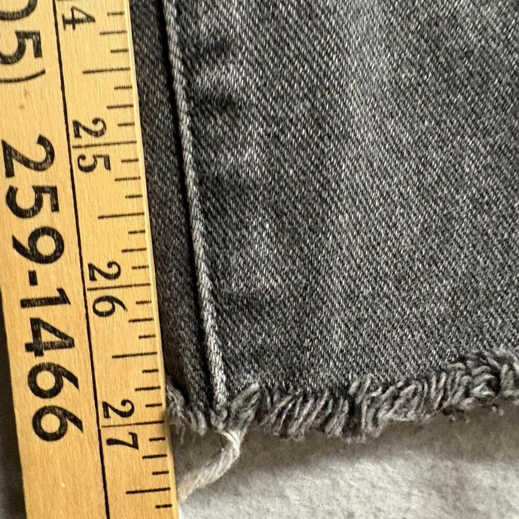 PrettyLittleThing Carpenter Jeans Womens 6 Gray Raw Hem Wide Leg Denim