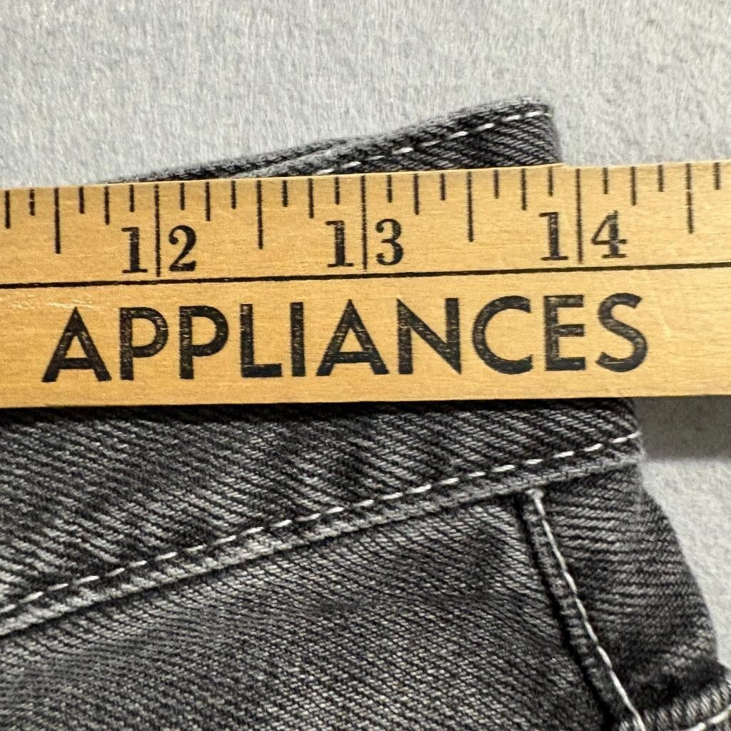 Bershka Wide Leg Jeans Womens Size 28 Gray Black Acid Wash Denim High Rise