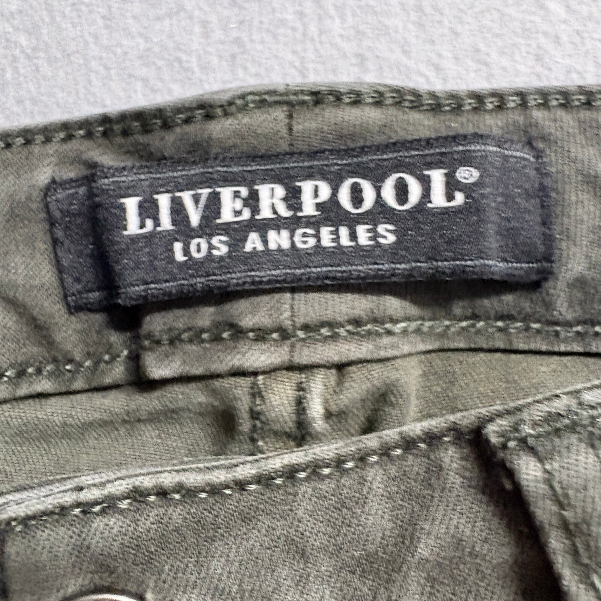 Liverpool Los Angeles The Ankle Skinny Jeans Womens 4P Olive Green Stretch Denim