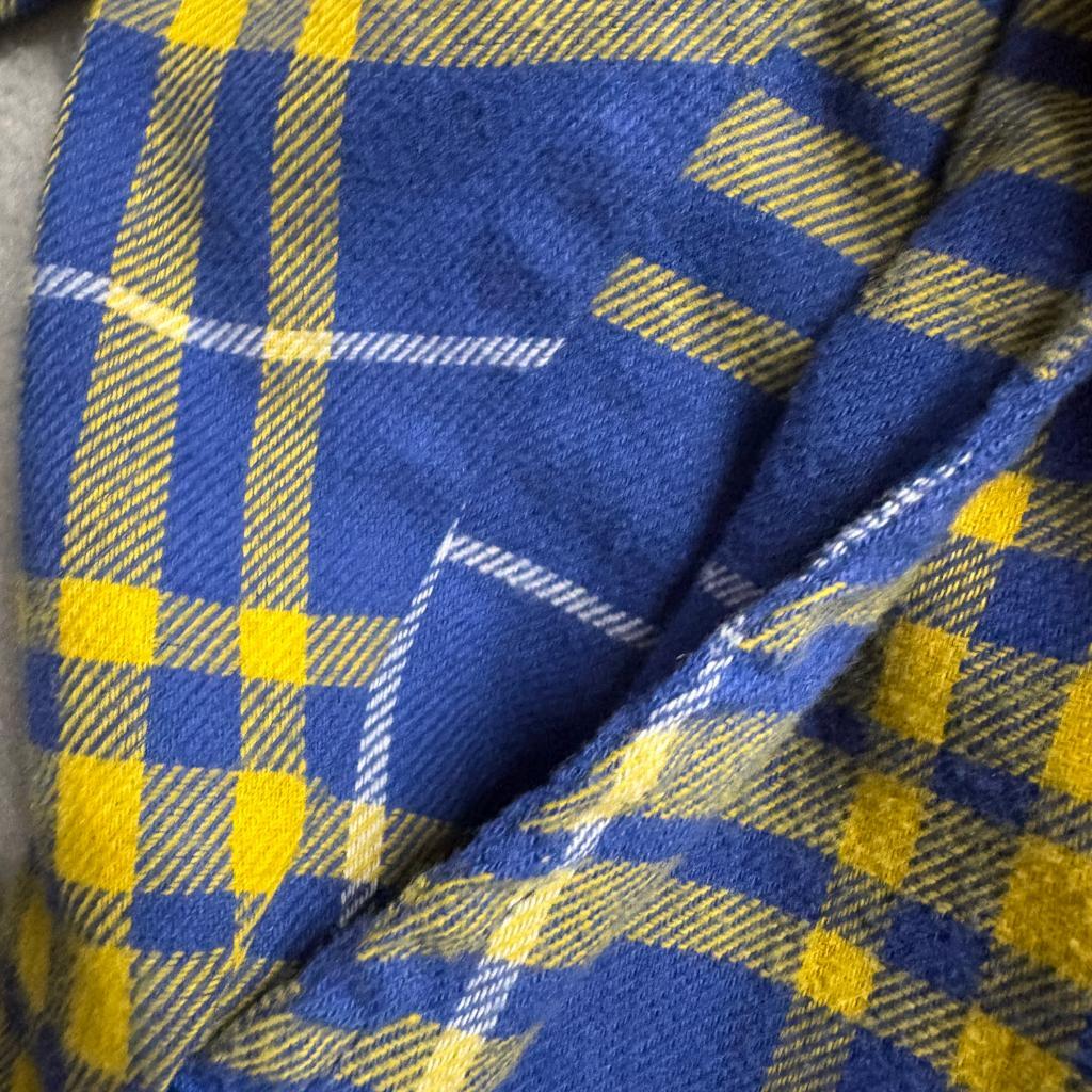 Los Angeles Rams NFL Team Apparel Womens XL Blue Yellow Plaid Flannel Sleepshirt