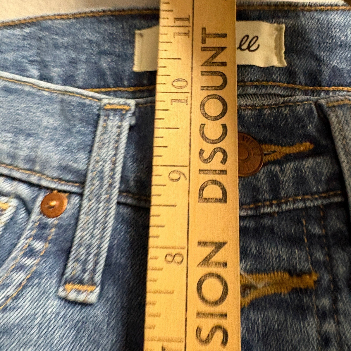 Madewell 10 High Rise Skinny Jeans Womens 25P Blue Denim Button Fly Raw Hem