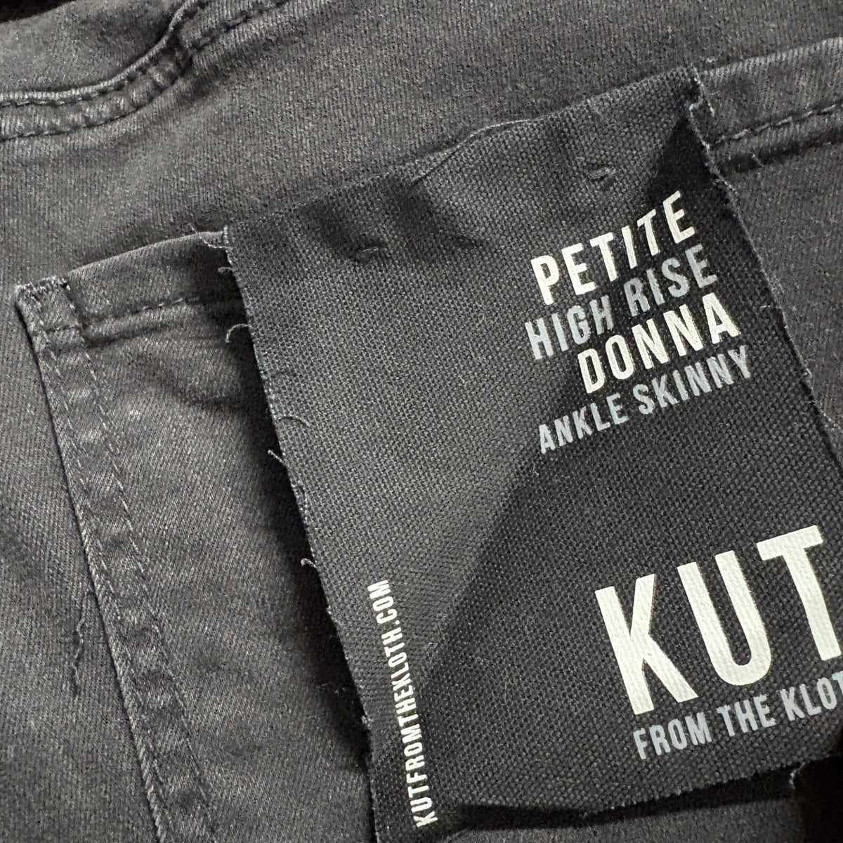 Kut From The Kloth Donna High Rise Ankle Skinny Jeans Womens 14P Black Raw Hem