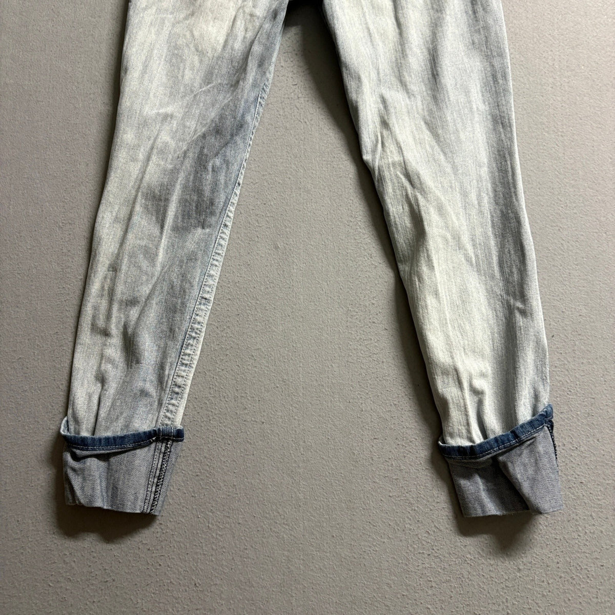 Almost Famous Womens Jeans Size 5 Blue Light Wash Button Fly Cuffed Ankle Denim