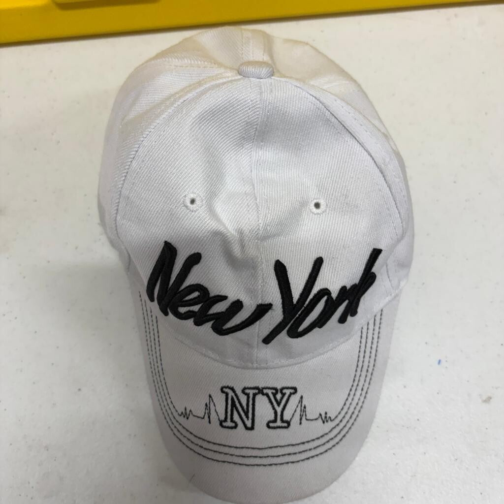 New York NY Embroidered Baseball Cap White Adjustable Strapback Hat