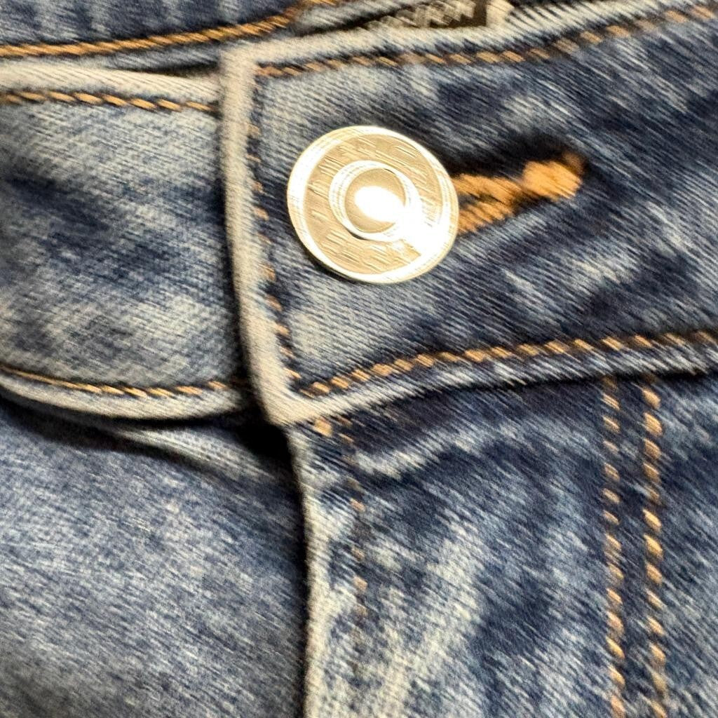 American Eagle Mom Jeans Womens Size 4 Long Blue Denim Stretch High Rise