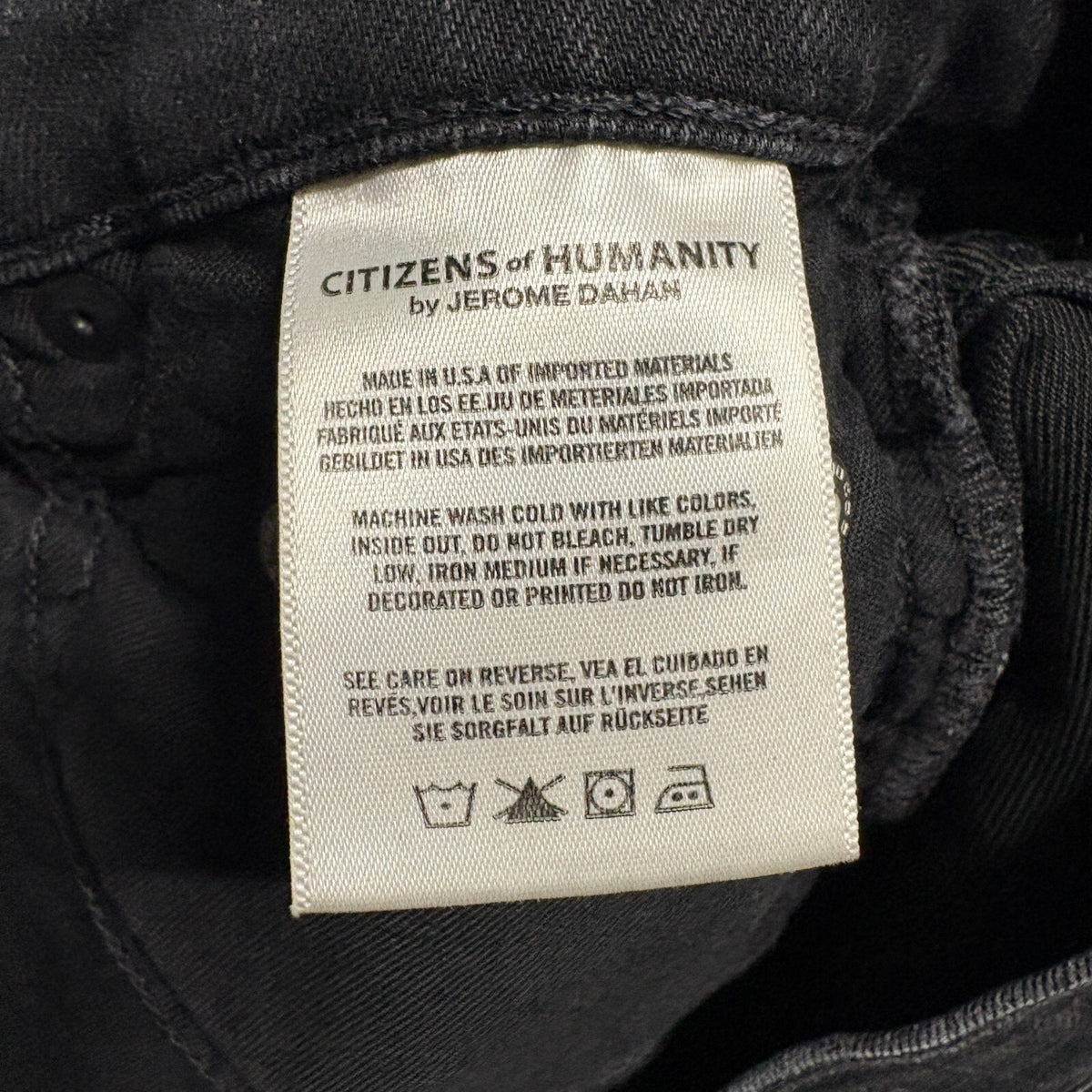 Citizens of Humanity Rocket High Rise Skinny Jeans Womens 26 Black Raw Hem