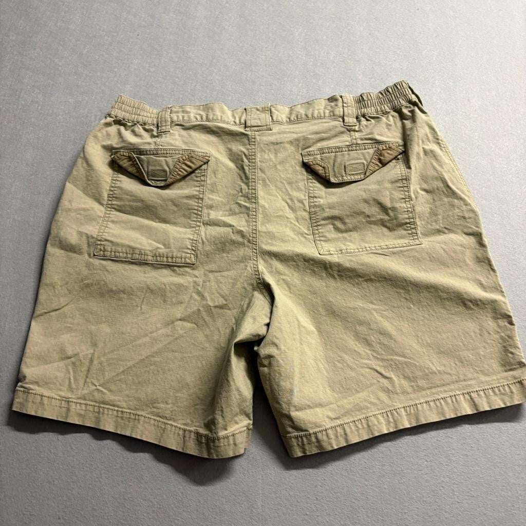 The Foundry Supply Co Mens Cargo Shorts Size 44 Tan Khaki Elastic Waist Stretch