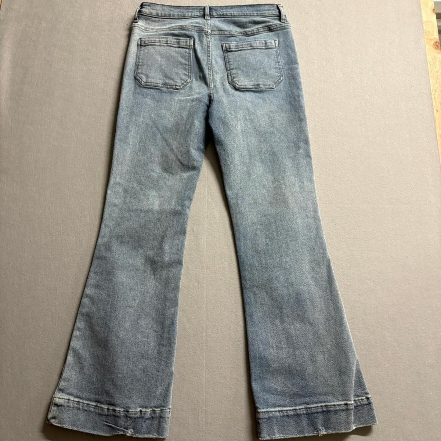 Kensie Jeans The Savannah High Rise Flare Womens Size 8/29 Blue Denim Stretch