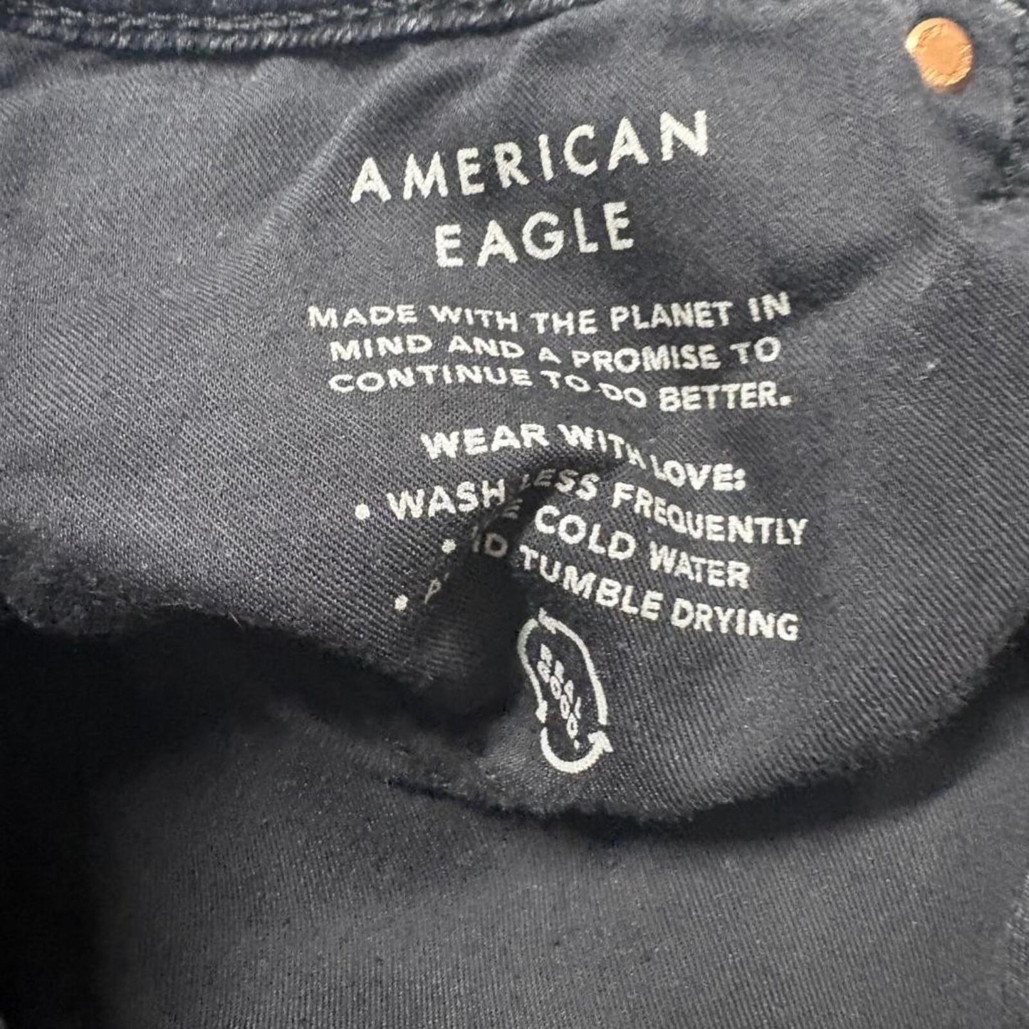 American Eagle Jeans Mens 32x32 Black Slim Straight Stretch Denim Pants 33x30