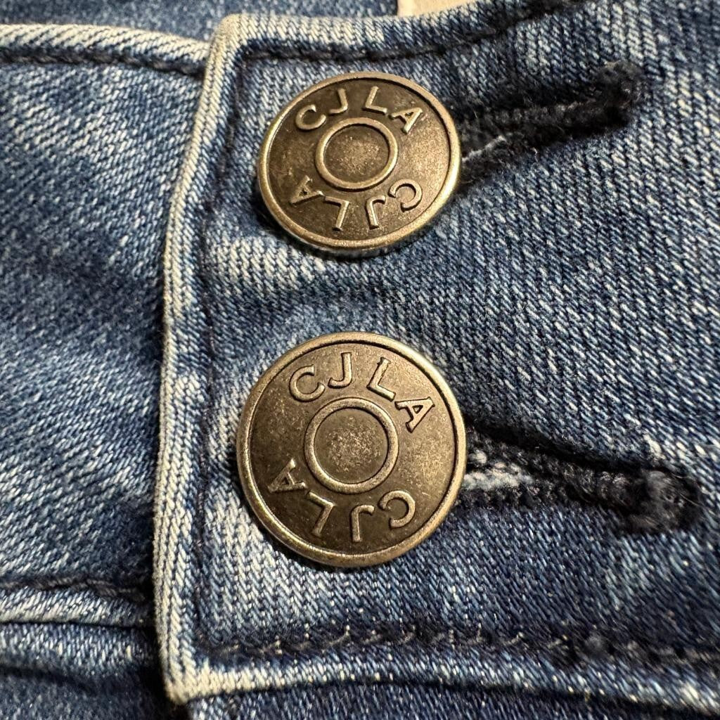 Carly Jean Los Angeles Faye Flare Jeans Womens Size 7 Blue Denim High Rise