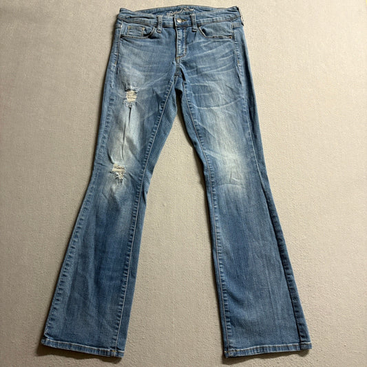 Universal Thread Womens Distressed Bootcut Jeans Size 4/27R Medium Wash Stretch