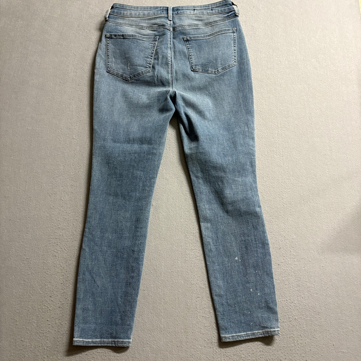 NYDJ Ami Skinny Jeans Womens Size 6 Light Wash High Rise Distressed Button Fly