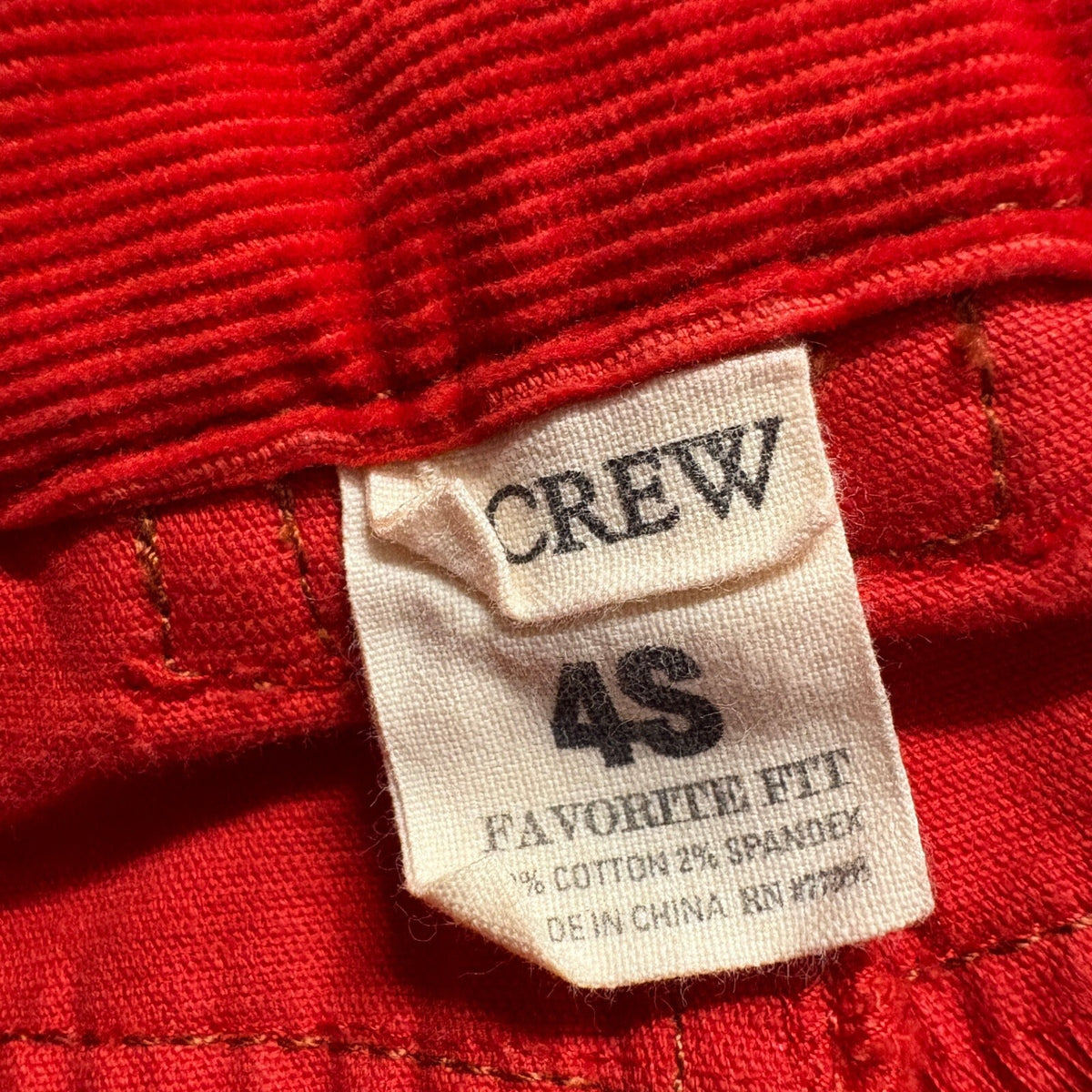J. Crew Womens Red Corduroy Favorite Fit Stretch Bootcut Pants Size 4 Short 4S