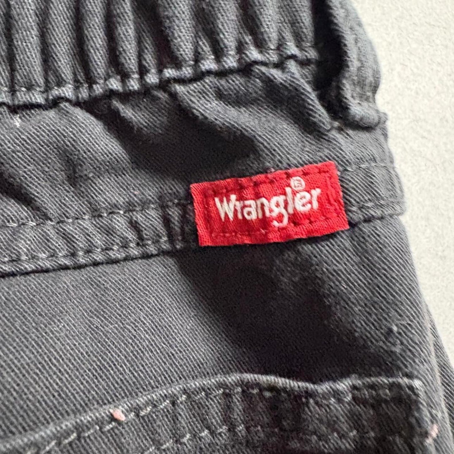 Wrangler Cargo Jogger Pants Boys Size 16 Husky Black Elastic Waist Stretch