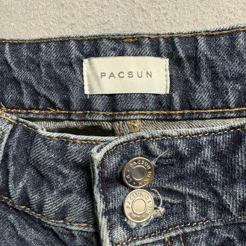 PacSun Low Rise Girlfriend Jeans Womens 27 Blue Denim 100% Cotton Flap Pocket