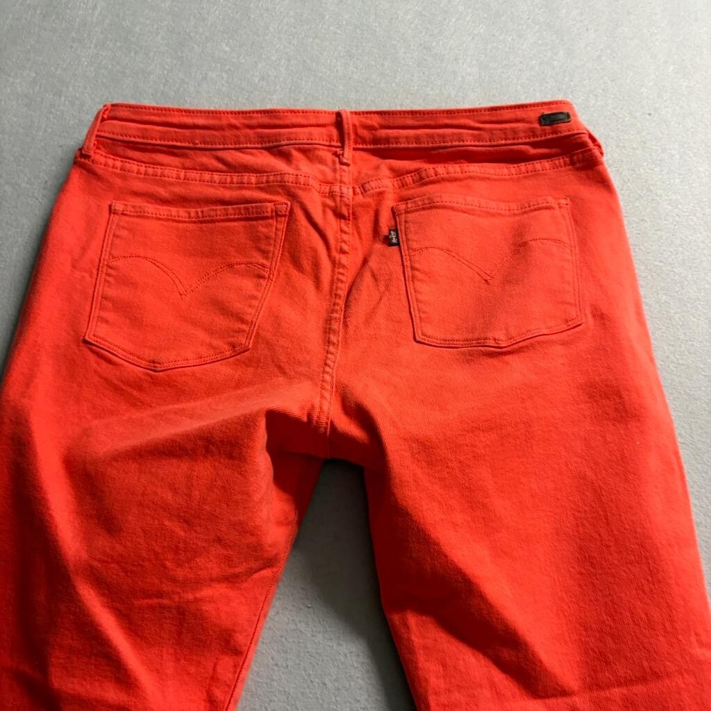 Levis 31 Legging Jeans Womens 31 Red Orange Stretch Denim Skinny Pants